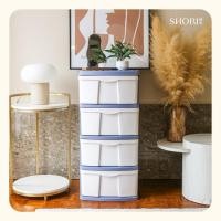 ราคา ตู้ลิ้นชักพลาสติก รุ่นBG 4ชั้น สูง88ซม สีขาวเทา สั่ง2ตู้ ออเดอร์เท่านั้นนะคะ (21117540676)