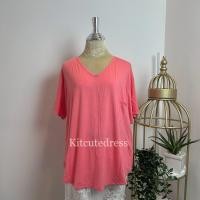 ราคา เสื้อยืดเรย่อนไซส์ใหญ่ BigSize KIT033 อก 44 ใส่พอดีตัว อก45 48 รัดรูป นุ่มเด้งใส่สบาย คอวี มีเก็บเงินปลายทาง (20682102472)