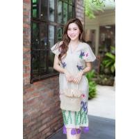 ราคา ชุดผ้าฝ้ายงานปักมือ ชุดทรงกะเหรี่ยง ชุดพื้นเมืองประยุกต์ สีสวย ลายปักสวย งานตรงปกจ้า (21235336862)