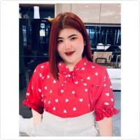 ราคา 892 R เสื้อคอจีนสาวอวบ รุ่นมุนินทร์ เสื้อคอจีน เสื้อสีแดง เสื้อสาวอวบ (12362723999)