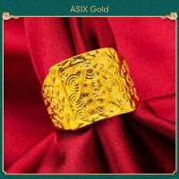ราคา ASIX GOLD แหวนผู้ชายทอง 24K แหวนมังกรครอบงำ แหวนผู้ชายเท่ ไม่ดำ ไม่ลอก (20330853896)
