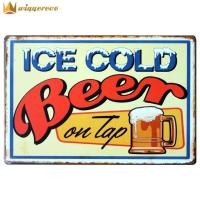 ราคา winnereco 20x30ซม ป้ายวินเทจป้ายสังกะสี วินเทจสี่เหลี่ยมผืนผ้า สติ๊กเกอร์ติดผนังโลหะดีบุกสไตล์วินเทจขนาดโปสเตอร์สำหรับเบียร์เย็นเหล็กสำหรับบาร์ ไม่มีสกรู ป้ายไฟวินเทจ (11654167108)