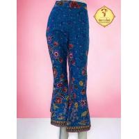 ราคา กางเกงขายาว ทรงขาม้า ผ้าถุงลายโสร่ง สีฟ้า (21006111288)