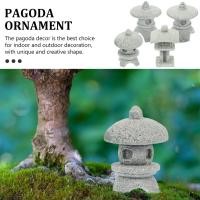 ราคา NICERIO รูปปั้นเจดีย์ขนาดเล็ก 4PCS รูปปั้นหินทรายญี่ปุ่น Bonsai Micro Landscape Decoration (20801155904)