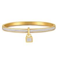 ราคา จี้ล็อคหรูหราน้ำหนักเบากำไลข้อมือแบบเปิดสร้อยข้อมือสำหรับผู้หญิงไทเทเนียมเหล็กเพทายลูกบาศก์แบรนด์กำไลข้อมือเครื่องประดับกุญแจมือแต่งงาน (21171273062)