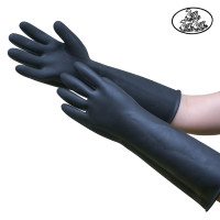ราคา ถุงมือยางอุตสาหกรรมสีดำ 9 5x162 ตรา 3 ห่าน 3 Gooes branded rubber gloves ผลิตจากยางธรรมชาติ 100 6 คู่ (1615300983)