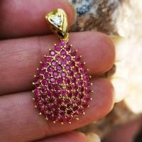 ราคา InspireJewelry จี้พลอยทับทิม รูปหยดน้ำ งานจิวเวลลี่ รูปหัวใจ (21055540265)