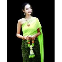 ราคา สไบผ้าด้านนุ่ม สไบผ้าจอร์เจีย สไบชุดไทยสไบสำเร็จรูป กว้าง13ยาว3ม (21175685824)