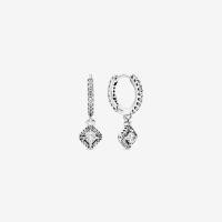 ราคา 925 Sterling Silver Square Sparkle Hoop Earrings Square Cubic Zirconia Dangle Earring Jewelry Gift For Women (21020674898)