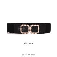 ราคา BorntoBelt เข็มขัดยางยืด รัดเอว หัวประดับมุก รุ่น Richy (20623873943)