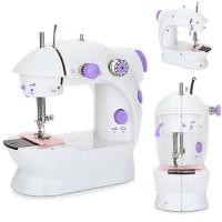 ราคา จักรเย็บผ้า จักรเย็บผ้าขนาดเล็ก จักรเย็บผ้าพกพา จักรเย็บผ้าไฟฟ้า ขนาดพกพา สีม่วง Mini Sewing Machine รุ่น SM 202A (553142820)