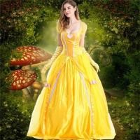ราคา CP249 ชุดเจ้าหญิง เบลล์ โฉมงานกับเจ้าชายอสูร Dress for Princess Belle Beauty and the Beast Suit Disney Costume Party Movie Cosplay Fancy Outfit CP249 WC4 (9620730083)