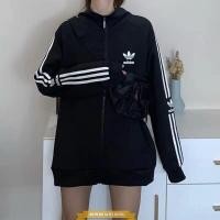 ราคา เสื้อแจ็คเก็ตลำลอง Adidasสำหรับผู้ชายและผู้หญิง ฟรีไซส์ เสื้อความยาว70cm หน้าอก110cm ใส่ได้น้ำหนัก40kg 75kg (5441162109)