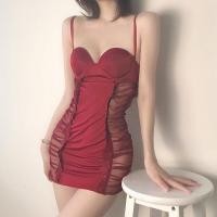 ราคา เดรส เดรสเซ็กซี่ เดรสสายเดี่ยว ชุดเดรสซีทรู ชุดนอนเซ็กซี่ ชุดนอนสายเดี่ยว มีฟองน้ำในตัว ชุดนอนไม่ได้นอน เกรดพรีเมี่ยม S028 (14466768009)