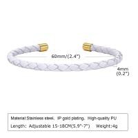 ราคา สร้อยข้อมือเชือกหนังลำลอง Vnox สำหรับผู้ชายผู้หญิงเครื่องประดับแฟชั่นกำไลข้อมือคู่รักสแตนเลสสีขาวดำ (20894759300)