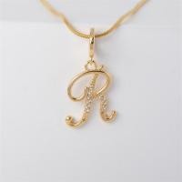 ราคา สร้อยคอจี้ตัวอักษรเพชรสังเคราะห์สีทอง18K สวยด้วยเครื่องประดับตัวอักษร A Z 787N (20977506612)
