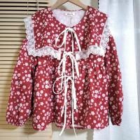 ราคา พร้อมส่ง Heaha เสื้อพิมพ์ลายคอปก ผูกโบว์ อกใหญ่ใส่สบาย งานสวยมาก (21320638829)