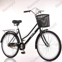 ราคา 24 นิ้ว จักรยาน จักรยานผู้ใหญ่ จักรยานพกพา ฟรีตะกร้ารถ เหมาะสําหรับการพาเด็ก ๆ ออกไปข้างนอก ซื้ออาหาร ของขวัญวันคริสต์มาส Bike Bicycle (21025005108)