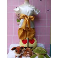 ราคา ชุดไทย โจงกระเบนเด็กผู้ชาย เสื้อคอกลม ผ่าไหล่ ผ้ามันโจงกระเบนผ้าลายไทยพร้อมผ้าผูกเอว (21167324857)