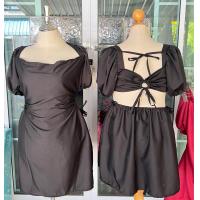 ราคา เดรสโชว์หลังสาวอวบอ้วน อก40 52 (15597120983)