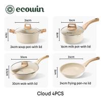 ราคา Ecowin ชุดเครื่องครัว 3 4 ชิ้น ชุดกระทะไม่ติดกระทะ กระทะลึก กระทะ กระทะซอส กระทะทอด หม้อซุป (17061713391)