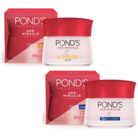 ราคา PONDS Age Miracle Youthful Glow Day Cream 45g Night Cream 45g พอนด์ส เอจ มิราเคิล เดย์ ไนท์ ครีม แพคคู่ (966956088)
