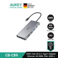 ราคา AUKEY CB C89 ฮับ ยูเอสบี 10 in 1 USB C Hub with 100W PD Ethernet 4K HDMIVGA2 USB 3 02 USB 2 0USB C Port SD TF Docking Station (16675863400)