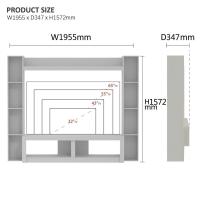 ราคา ส่งฟรี ชั้นวางทีวีไม้ ชุดตู้ชั้นวางทีวี 65นื้ว กว้าง195 5ซม ชั้นวางทีวี ตู้วางทีวี ชุดใหญ่จัดเต็ม วางทีวีใหญ่สุด 65นิ้ว โต๊ะวางทีวี เก็บของได้เยอะมาก ดีไซน์สวย คุ้มค่าเกินราคา (19794208644)