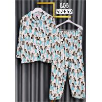 ราคา ชุดนอนไหมอิตาลี Y สาวอวบ อก52 แขนยาวขายาว (21358969697)
