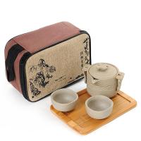 ราคา Taobao ชุดชงชากาชงชาเคลือบดินเผาแบบพกพาพร้อมกระเป๋าเก็บ (11742668082)