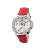 ราคา ของแท้ นาฬิกา COACH 14502171 WOMENS BOYFRIEND ROUND RED LEATHER STRAP WATCH (19037938672)