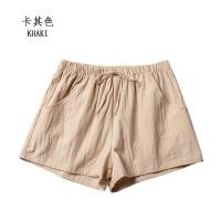 ราคา Wintin Summer Shorts Women Casual Elastic Waist Comfy Cotton Linen High Waist Ladies Girl Home Wear Loose Beach Shorts Plus Size S M L XL Black Grey Red White Green Dark Blue (21071160385)