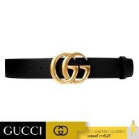 Gucci Leather Belt With Double G Buckle เข็มขัด