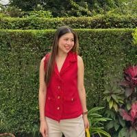 ราคา Weftloom Hazel Shirt เชิ้ตแขนกุดผ้าทวีต สีแดง carmine (17345838598)
