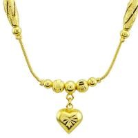 ราคา Tfine สร้อยสังวาลย์2สลึง43ซม ระย้าหัวใจตัดลายวงรีพ่นทรายฉลุชุบทอง (460135045)