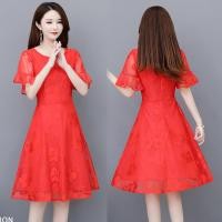 ราคา ชุดราตรียกน้ำชาเจ้าสาวสีแดงสดชุดเดรสกระโปรงลูกไม้กลับบ้านสำหรับคนตัวเล็กดูผอมดูดีแบบใหม่ในฤดูร้อน2022 (20785192403)