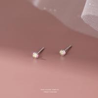 ราคา SE621 เงินแท้ 99 9 ต่างหูเพชรคริสตัลทรงกลม 4 หนามเตย ขนาด 345 มม silver 925 minimore (20801092002)