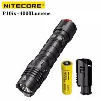 ราคา ของแท้100 Nitecore P10iX 4000LM 4ไฟฉาย LED ไฟฉาย USB C ชาร์จไฟฉายยุทธวิธี 5000MAh 21700แบตเตอรี่ NTH10 Holster (9851407066)
