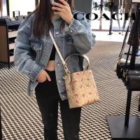 ราคา Coach กระเป๋าถือผู้หญิงแฟชั่นไหล่ข้างเดียวกระเป๋าสะพายแตงโมรูปแบบขนาดใหญ่1619 (4990326513)