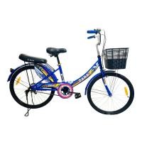 ราคา จักรยานแม่บ้าน 24 นิ้ว ZARA จักรยานจ่ายตลาด มีตะกร้าหน้าและเบาะท้าย ขาตั้งคู่ (20994506036)