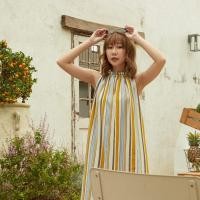 ราคา lookbooklookbook popcorn dress blue stripe ชุดเดรสแขนกุด ลายทาง สีฟ้า (13181056501)