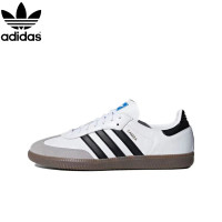 ราคา กล่องเดิม Adidas Originals Samba OG รองเท้าผ้าใบตัดต่ำกันลื่นสำหรับผู้ชายและผู้หญิงสีดำและสีขาว (21393046652)