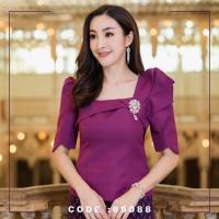 ราคา เสื้อผ้าไหม คอเหลี่ยม ช่วงอกระบาย ยกช่อสุดหรูหรา แต่งปลายแขนเว้า เอวปล่อย เสื้อผ้าไหมผู้หญิง สวย เรียบหรู สินค้าคุณภาพ by sunsmile (17593844022)