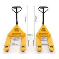 ราคา รถยกลากพาเลท ขนาดมาตรฐาน 3ตัน HAND PALLET TRUCK อุปกรณ์ลากพาเลท ความยาวงา 1200mm ล้อไนล่อน เหล็กหนา ล้อใหญ่ แบบเดินลากจุง แฮนลิฟท์ยกของ (20444987392)