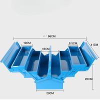 ราคา กล่องเครื่องมือ 14นิ้ว 2ชั้น สีน้ำเงิน กล่องเครื่องมือพับสามชั้น กล่องเก็บเครื่องมือแบบพกพาหนาขนาดใหญ่ (20903959819)