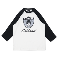ราคา OAKLAND RAIDERS NFL CANVAS WASH IVORY BLACK RAGLAN SLEEVE T SHIRT 13957289 (21174346916)