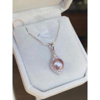 ราคา สร้อยคอเงินแท้ พร้อมจี้มุกแท้ สีม่วงชมพู silver92 5 มุกแท้มีใบรับประกัน (11567641083)