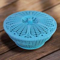 ราคา ตะกร้า ตะกร้ากลมมีฝา ตะกร้ามีฝาปิด ตะกร้าใส่ของลายฉลุดอกไม้ กล่องใส่ของอเนกประสงค์ ตระกร้าใส่ของ ใบใหญ่ (15979676065)