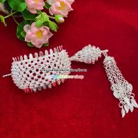 ราคา รัดเกล้าเครื่องประดับผมชุดไทย เป็นชุดคู่ปิ่นปักผม สีเงินขาว สีทอง (18900883047)