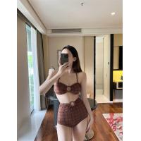 ราคา T2301 ชุดว่ายน้ำ ทูพีช ผูกคอ เอวสูง แต่งห่วงด้านหน้า (17354227886)
